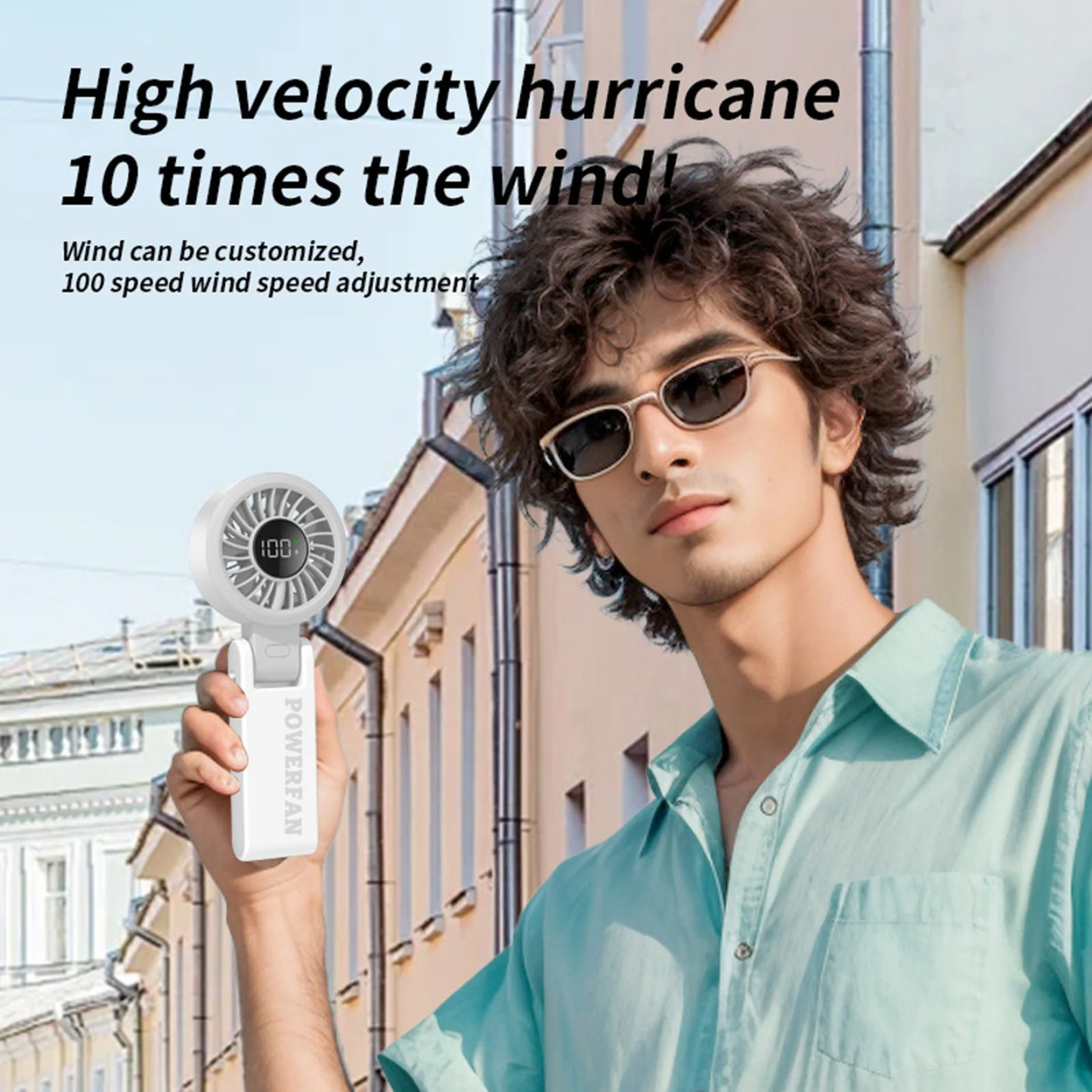 Portable USB Cooling Handheld Fan with Ice Pack Foldable Rechargeable Desk Fan, 3600mAh Long Battery Life, 199 Speeds 2.95×7.48in