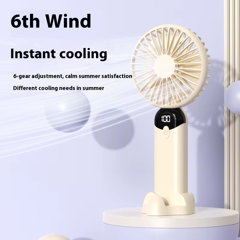 Rechargeable Mini Handheld Fan Quiet USB Desk Fan with Battery Display, Long Battery Life, Portable for Outdoor Use 8.1×3.7×2.6in