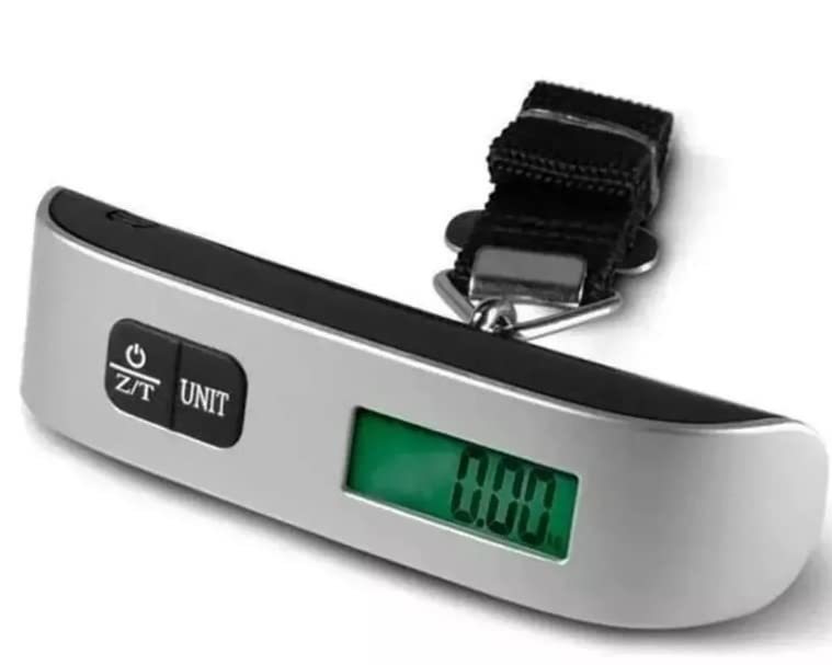 Portable Digital Hand Scale – Weighs Luggage, Fishing Gear & Bags Up to 50kg / 110lb with Hook, LCD Display & Tare Function