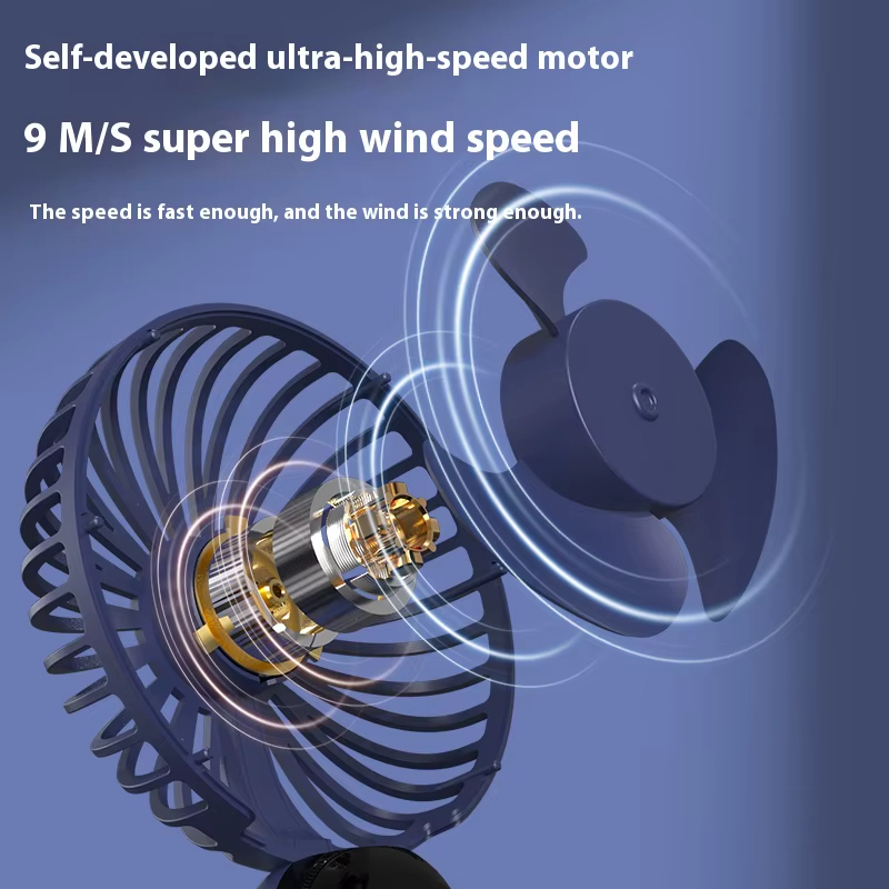 Rechargeable Mini Handheld Fan Quiet USB Desk Fan with Battery Display, Long Battery Life, Portable for Outdoor Use 8.1×3.7×2.6in