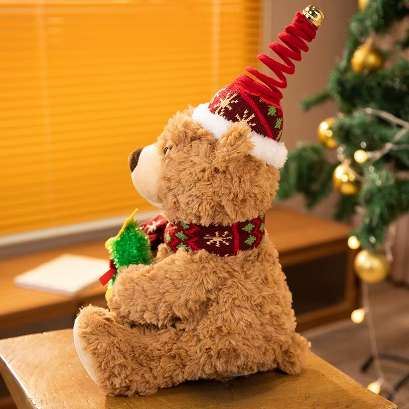 Christmas Teddy Bear Plush Toy with Singing & Voice Recording for Kids Adults Christmas Decorations, Birthday Gifts for Boys and Girls, Premium Plush Toy for Ages 1& Up Baby Toddlers, 15.5"