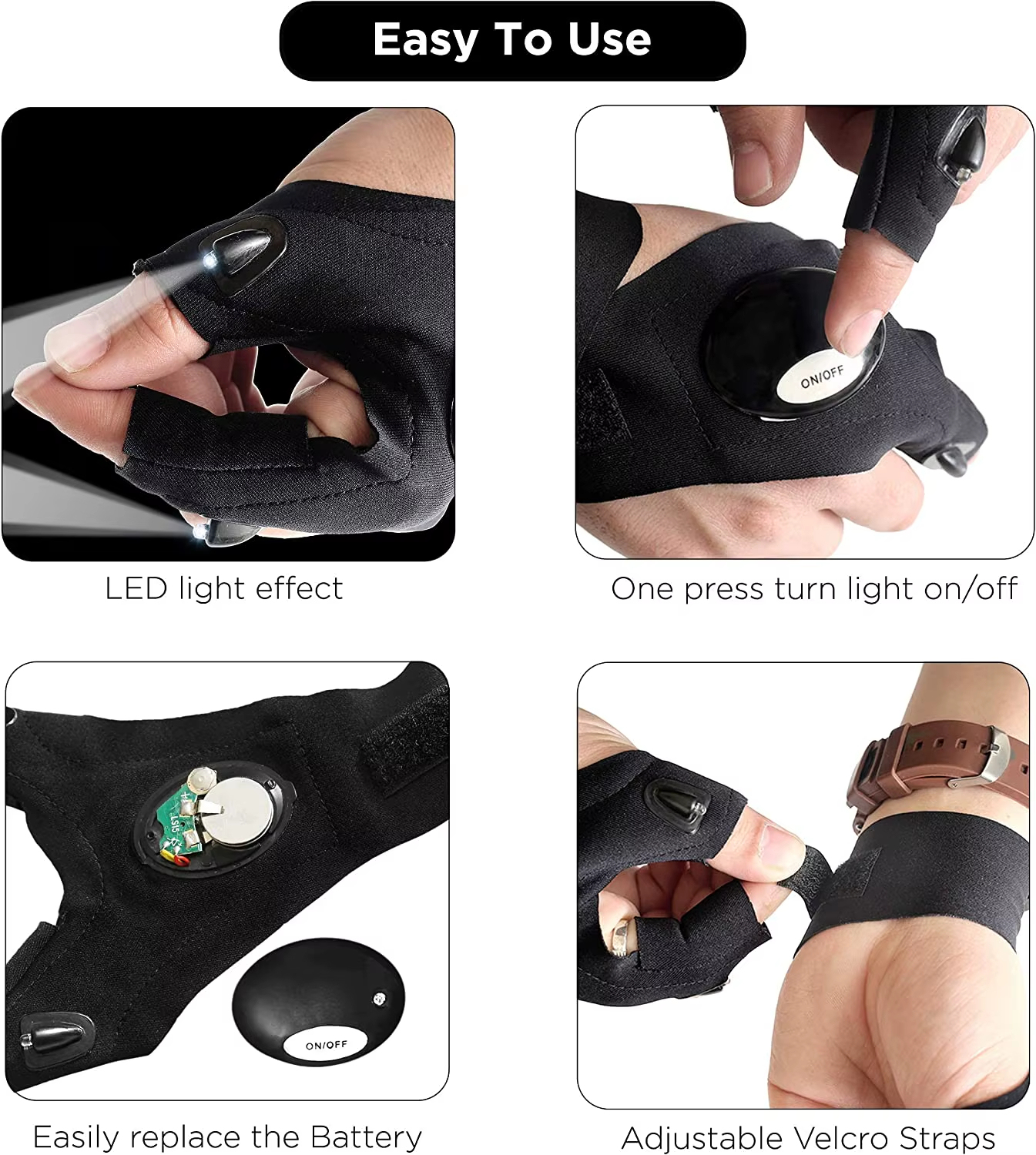 LED Flashlight Gloves Finger Light Fishing Magic Strap Hand Tools Mechanic Usb Charging Flashlight Led Waterproof Lights for Gadget Lovers