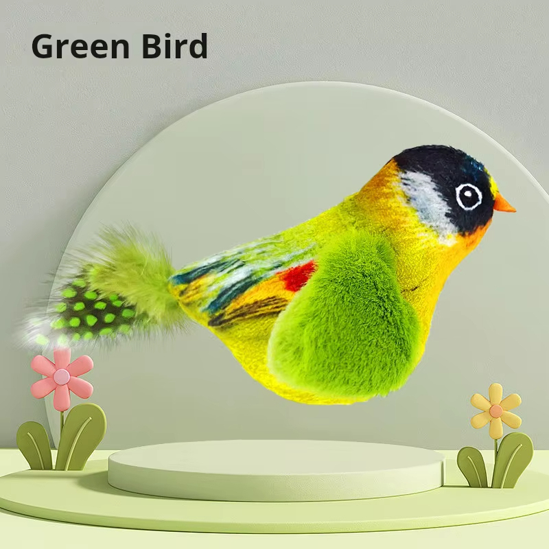 Interactive Plush Bird Cat Toy Hanging Electric Cat Teaser with Realis