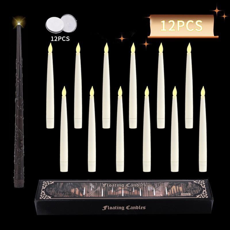 Remote Control Floating LED Candle Lamp - Flameless Battery-Operated Candles for Christmas Fireplace Halloween Home Decor - Get Photo Blanket