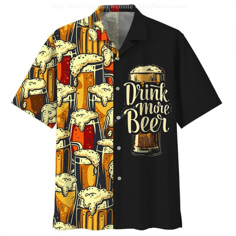 Men's Black Beer Shirt From Size S to 5XL with 4-Way Stretch Fabric For Beer Festival