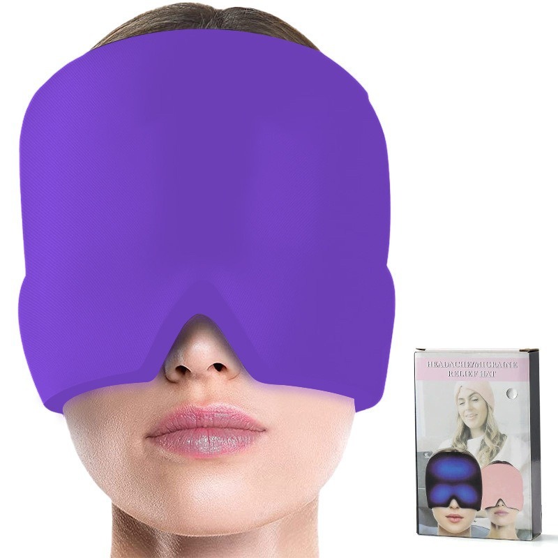 Migraine Relief Hat | Gel Cooling Headache Cap with Cold Therapy, Stretchy Ice Sleep Mask for Migraines, Puffy Eyes & Stress Relief