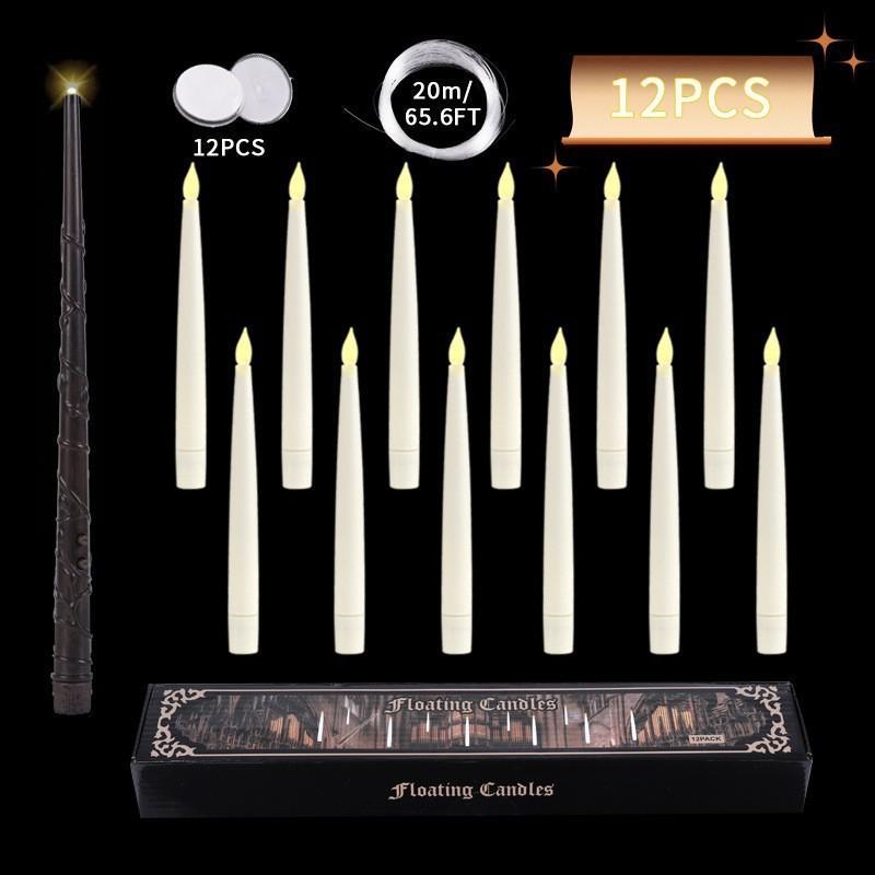 Remote Control Floating LED Candle Lamp - Flameless Battery-Operated Candles for Christmas Fireplace Halloween Home Decor - Get Photo Blanket