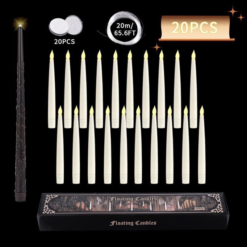 Remote Control Floating LED Candle Lamp - Flameless Battery-Operated Candles for Christmas Fireplace Halloween Home Decor - Get Photo Blanket