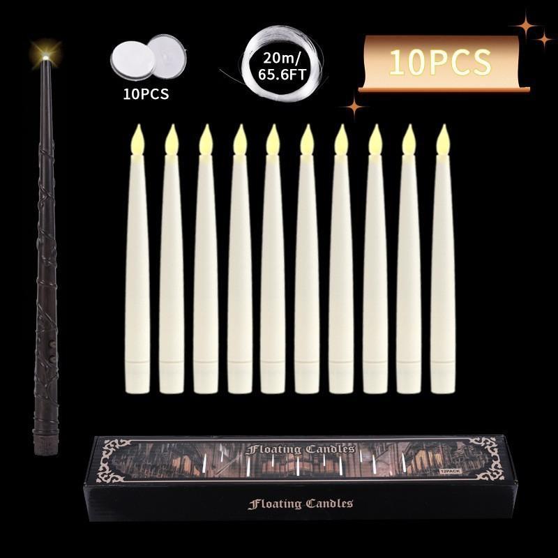 Remote Control Floating LED Candle Lamp - Flameless Battery-Operated Candles for Christmas Fireplace Halloween Home Decor - Get Photo Blanket