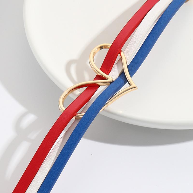4th of July American Flag Bracelet PU Leather Magnetic Cuff with Heart Charm
