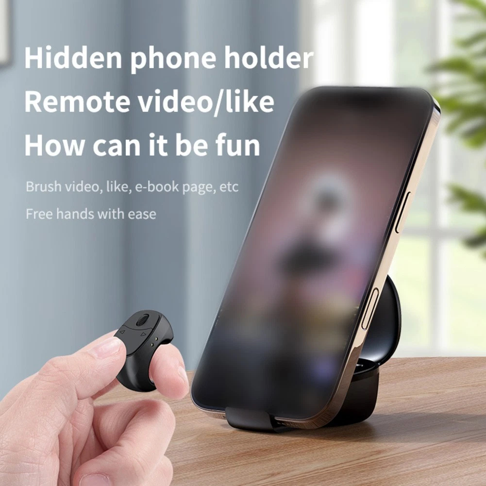 Tik Tok Viral Bluetooth Scrolling Ring Remote, iPhone iPad Page Turner, Video & Music Controller iOS Android Compatible