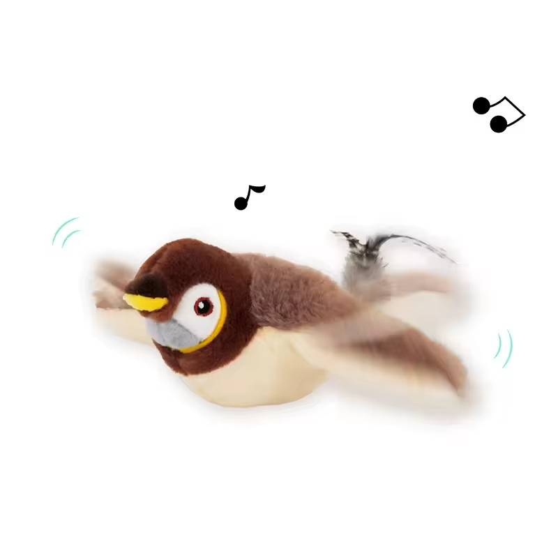 Interactive Flapping Bird Toy for Cats and Dogs | Motion-Activated with Realistic Sound,Lomi Zong Sparrow Design