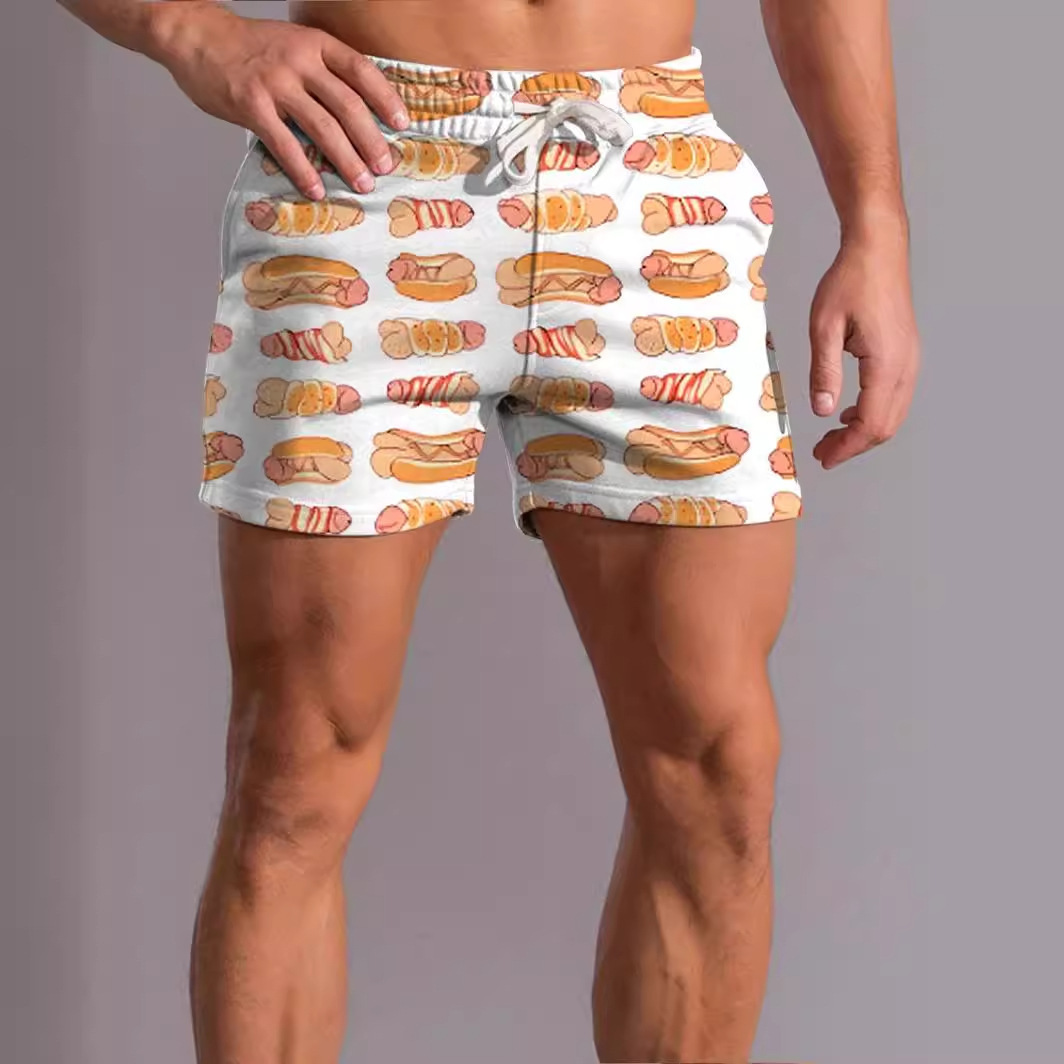 2025 Summer Men's Naughty Print Beach Shorts Sizes S-6XL 3D Digital Colorful Swim Trunks for LGBTQ+ & Gay Pride