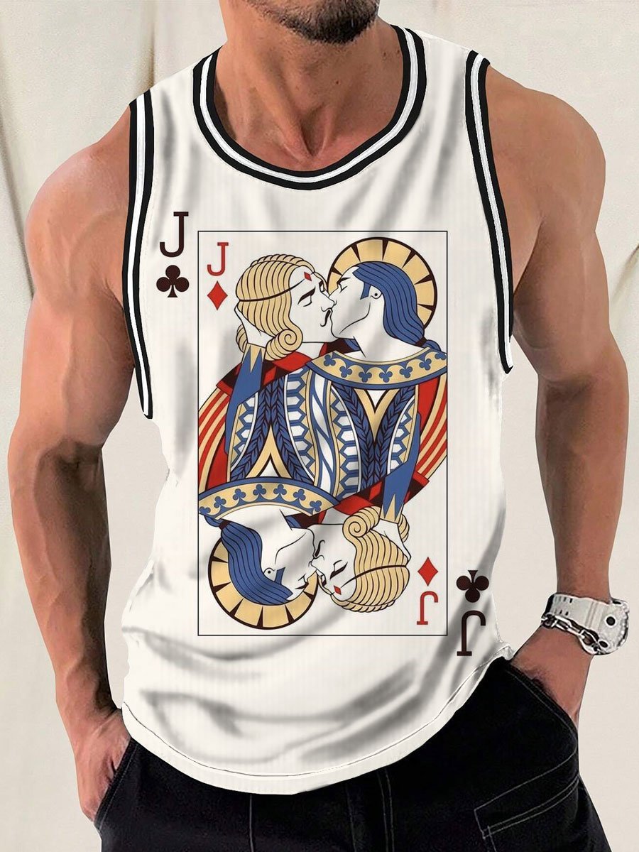 2025 Queer Streetwear Tank Bold Poker Print Unisex Sleeveless Top for Pride & Beyond