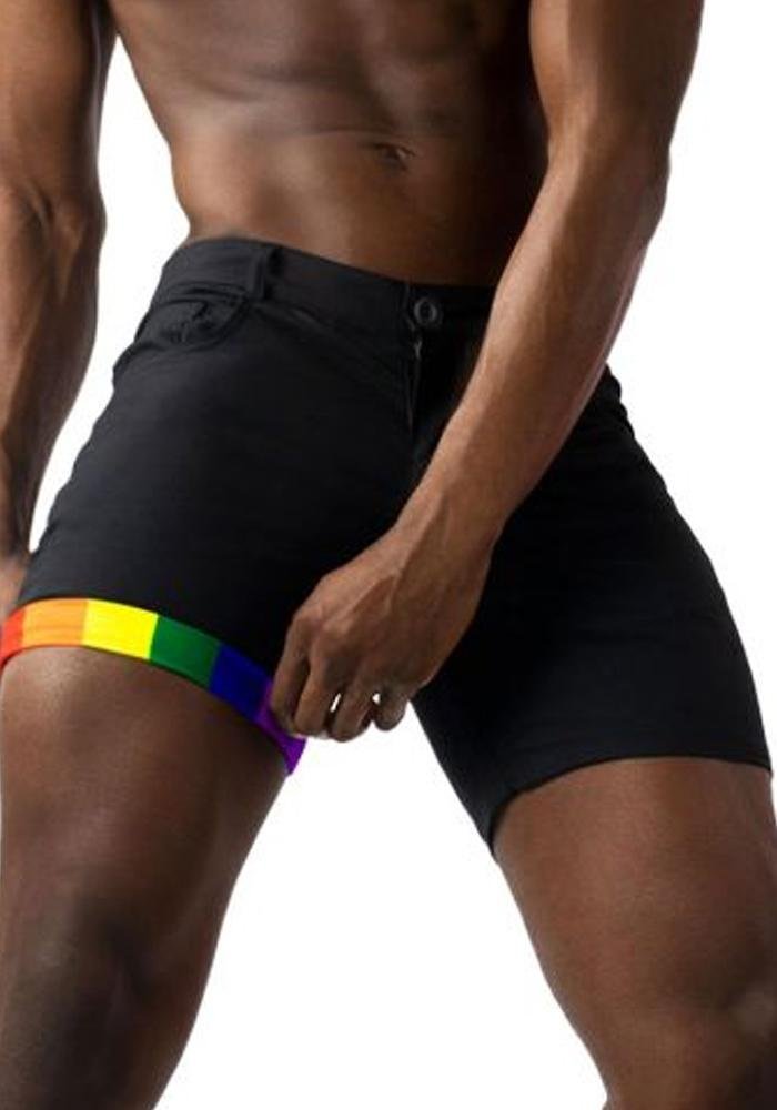 2025 Men's 3D Digital Rainbow Print Compression Beach Shorts Striped Sporty Swimwear | Slim Fit, Youth Style, M–4XL
