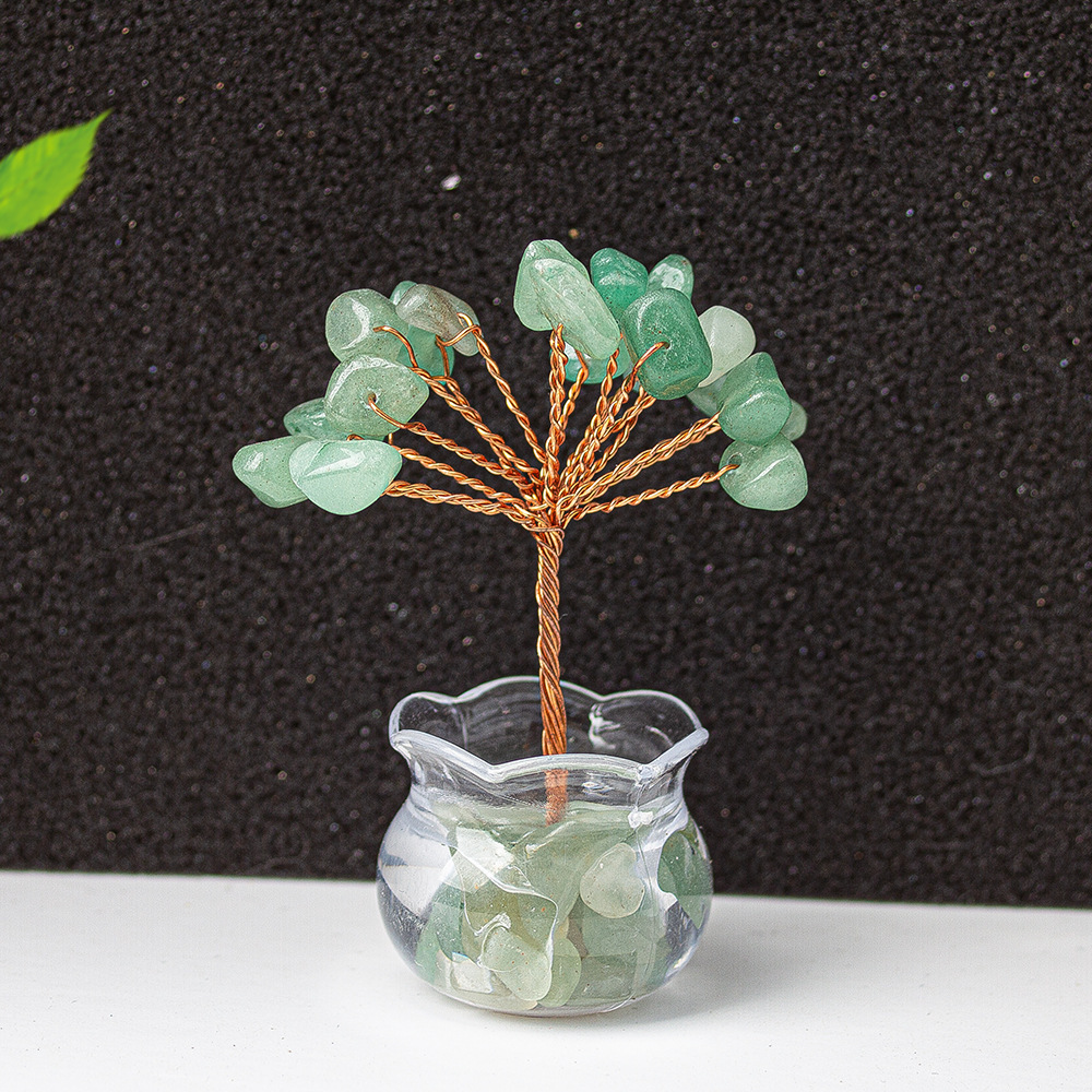 Natural Crystal Tree Ornament – Handmade Gemstone Wealth Tree with Citrine, Rose Quartz, Amethyst & More Feng Shui Decor for Luck, Love, and Energy Balance