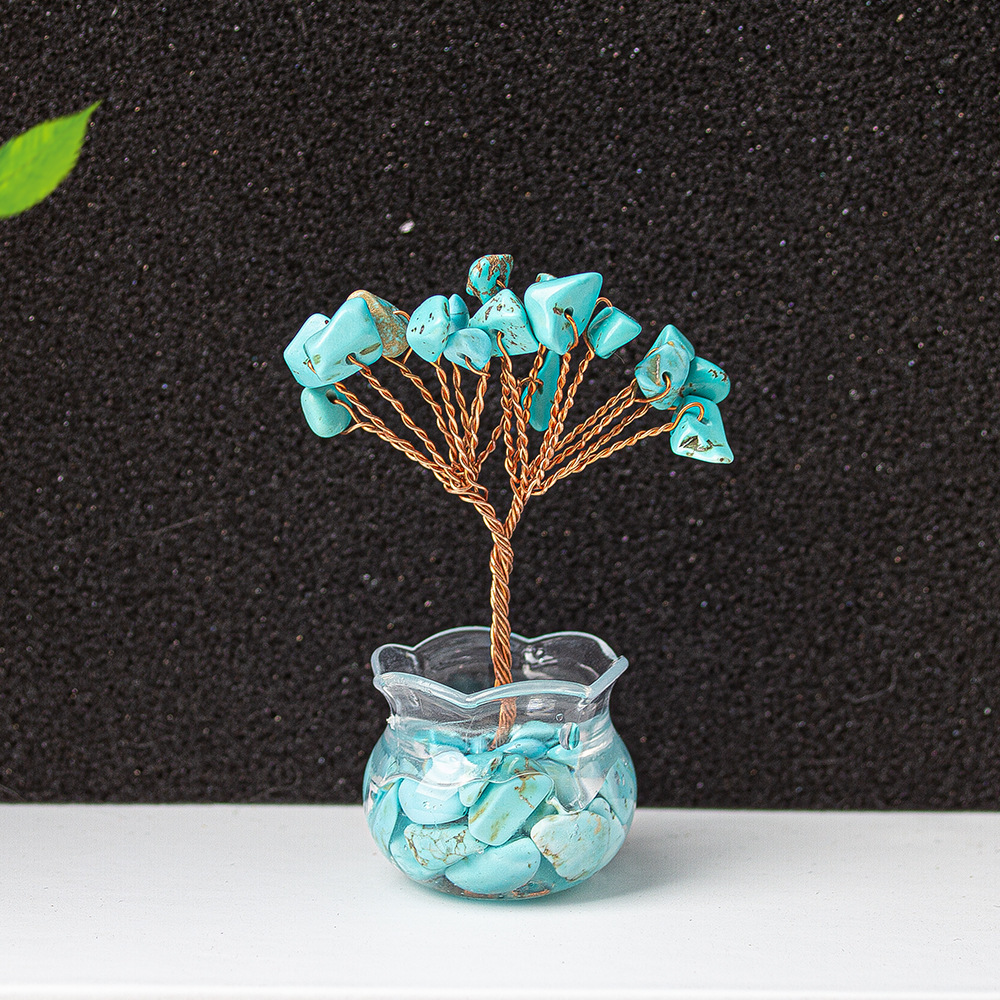 Natural Crystal Tree Ornament – Handmade Gemstone Wealth Tree with Citrine, Rose Quartz, Amethyst & More Feng Shui Decor for Luck, Love, and Energy Balance