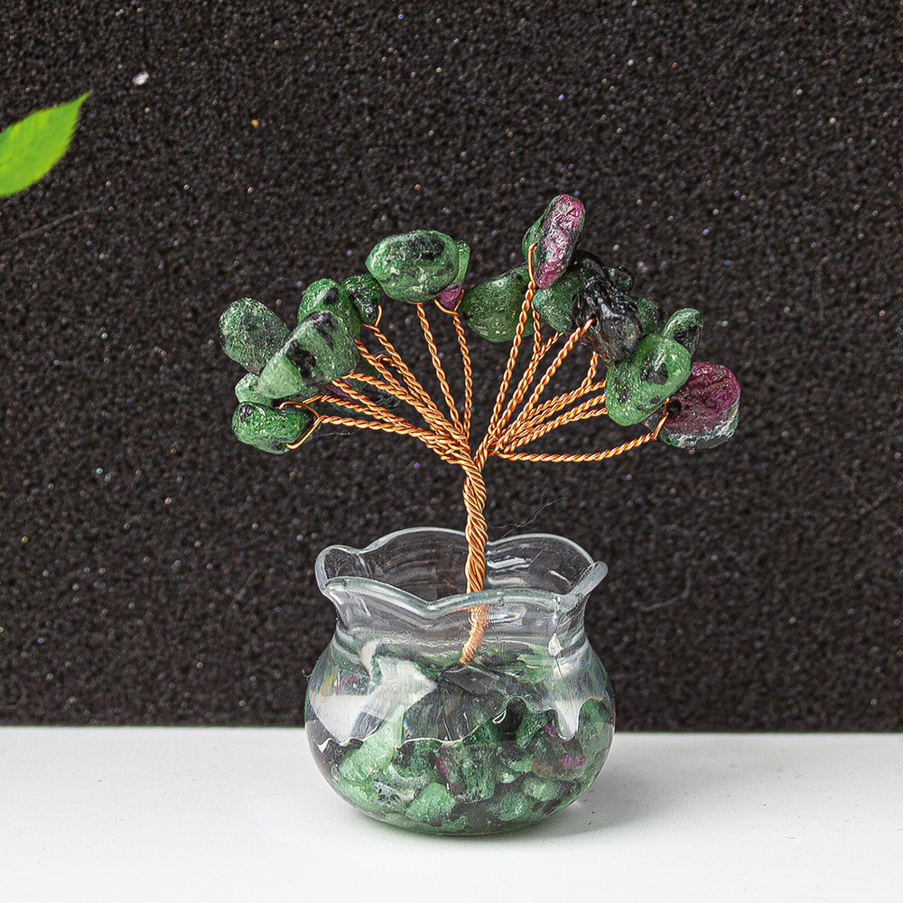 Natural Crystal Tree Ornament – Handmade Gemstone Wealth Tree with Citrine, Rose Quartz, Amethyst & More Feng Shui Decor for Luck, Love, and Energy Balance