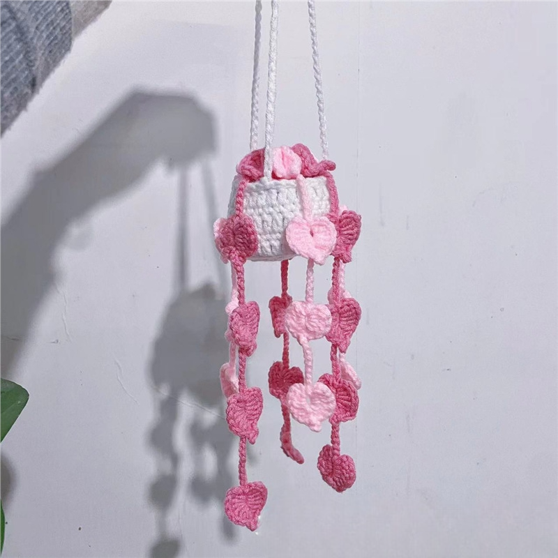 Crochet Lily of The Valley Car Hanging: Handmade Car Mirror Decor