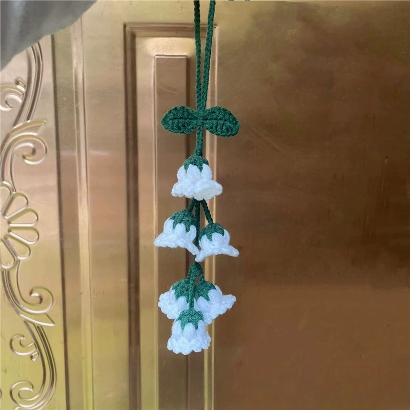 Crochet Lily of The Valley Car Hanging: Handmade Car Mirror Decor