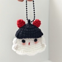 Handmade Halloween Crochet Car Accessories Pumpkin Decor Rear Mirror Hanger fall autumn ghost, cute hanging amigurumi holiday swing ornament