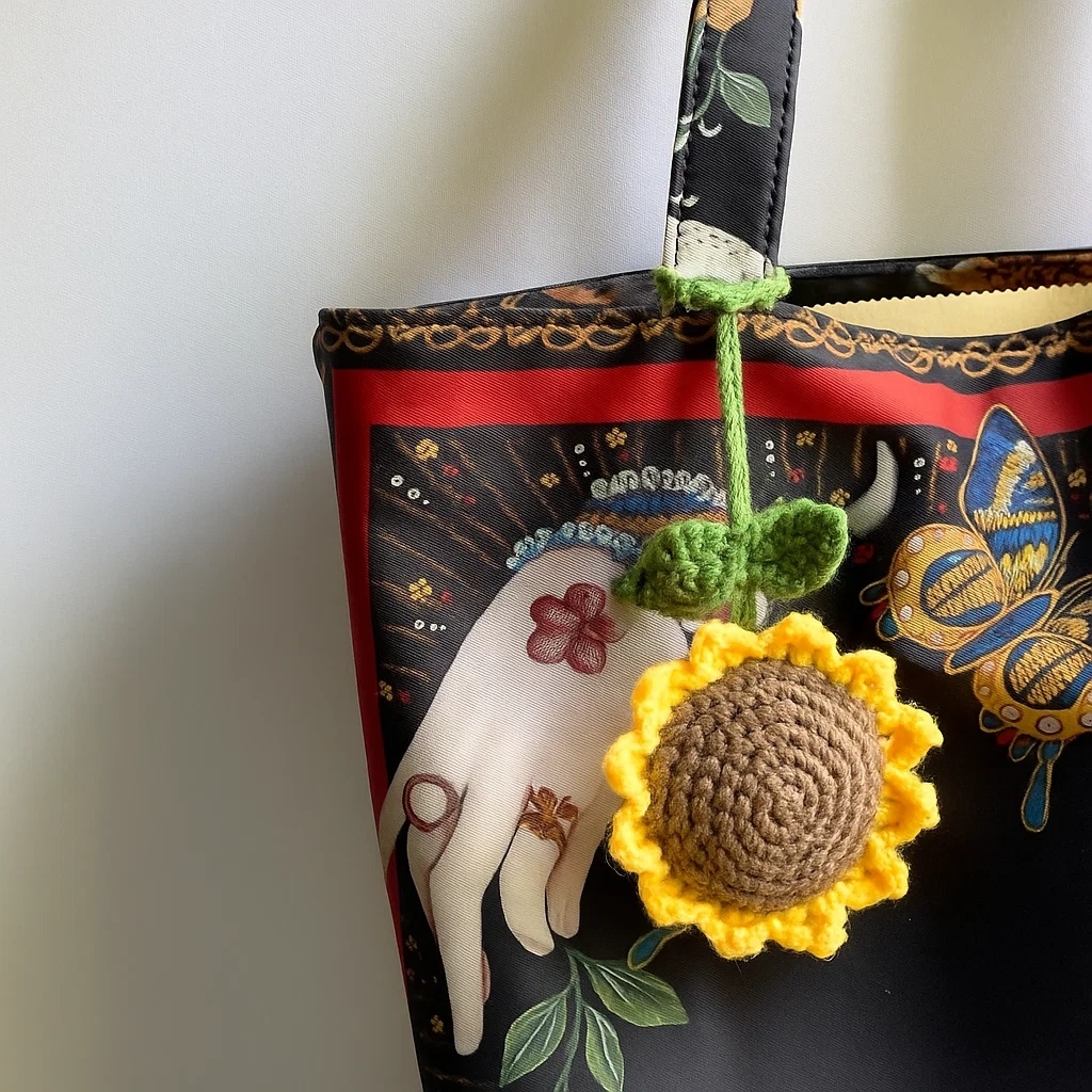 Crochet Cherry Car Mirror Hanging: Handmade Knitted Car Accessory