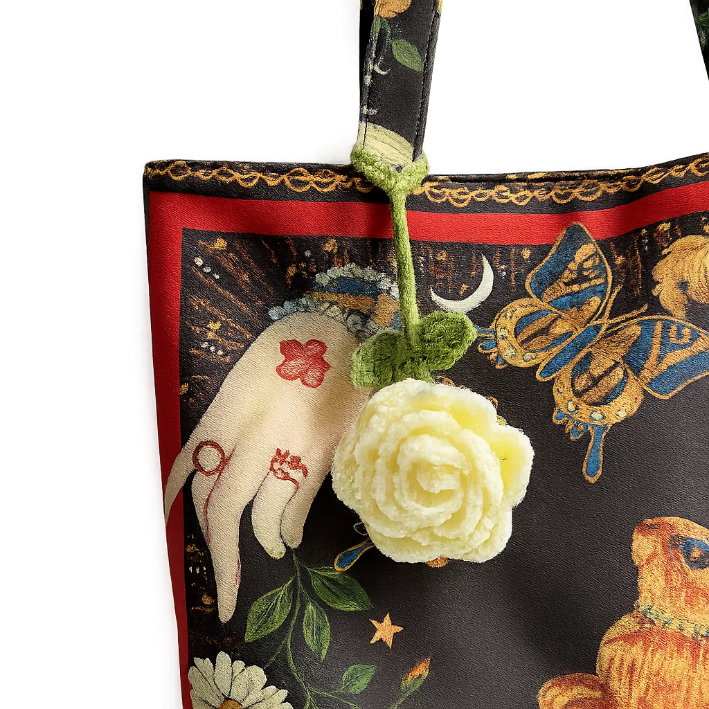 Crochet Cherry Car Mirror Hanging: Handmade Knitted Car Accessory