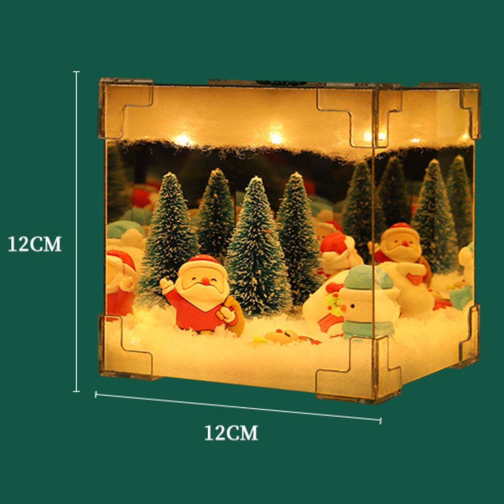DIY Christmas Night Light Mirror and LED Lamp DIY Material Kit for Xmas Table Decor - 3DCrystalGifts