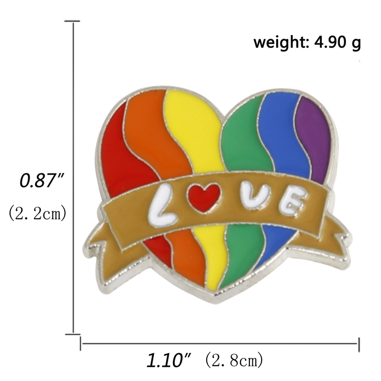 Colorful LGBTQ+ Rainbow Brooches 5PCS –Classic Rainbow, Cute Snail, Heart, Bow, Elephant & More | Pride Pins for Gay Community