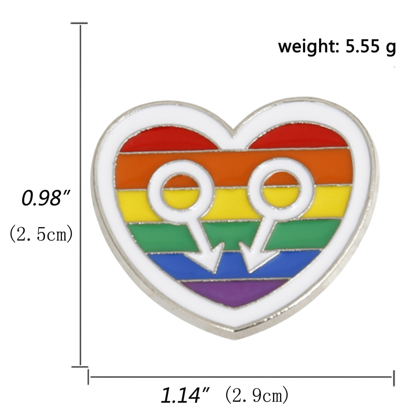 Colorful LGBTQ+ Rainbow Brooches 5PCS –Classic Rainbow, Cute Snail, Heart, Bow, Elephant & More | Pride Pins for Gay Community