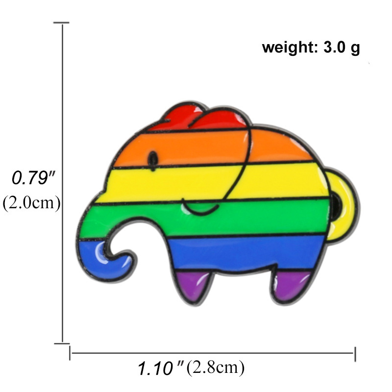 Colorful LGBTQ+ Rainbow Brooches 5PCS –Classic Rainbow, Cute Snail, Heart, Bow, Elephant & More | Pride Pins for Gay Community