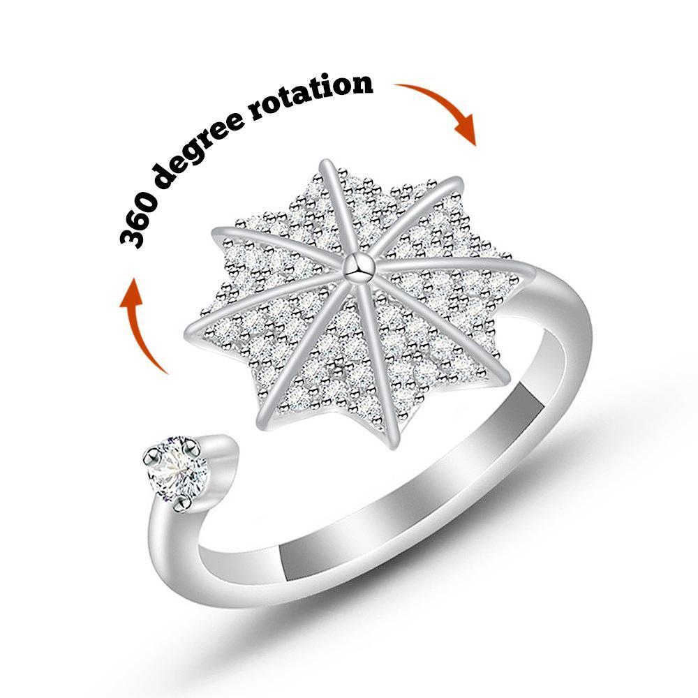Anxiety Ring For Women Rotating Opening Ring Anniversary Birthday Gifts - soufeelus
