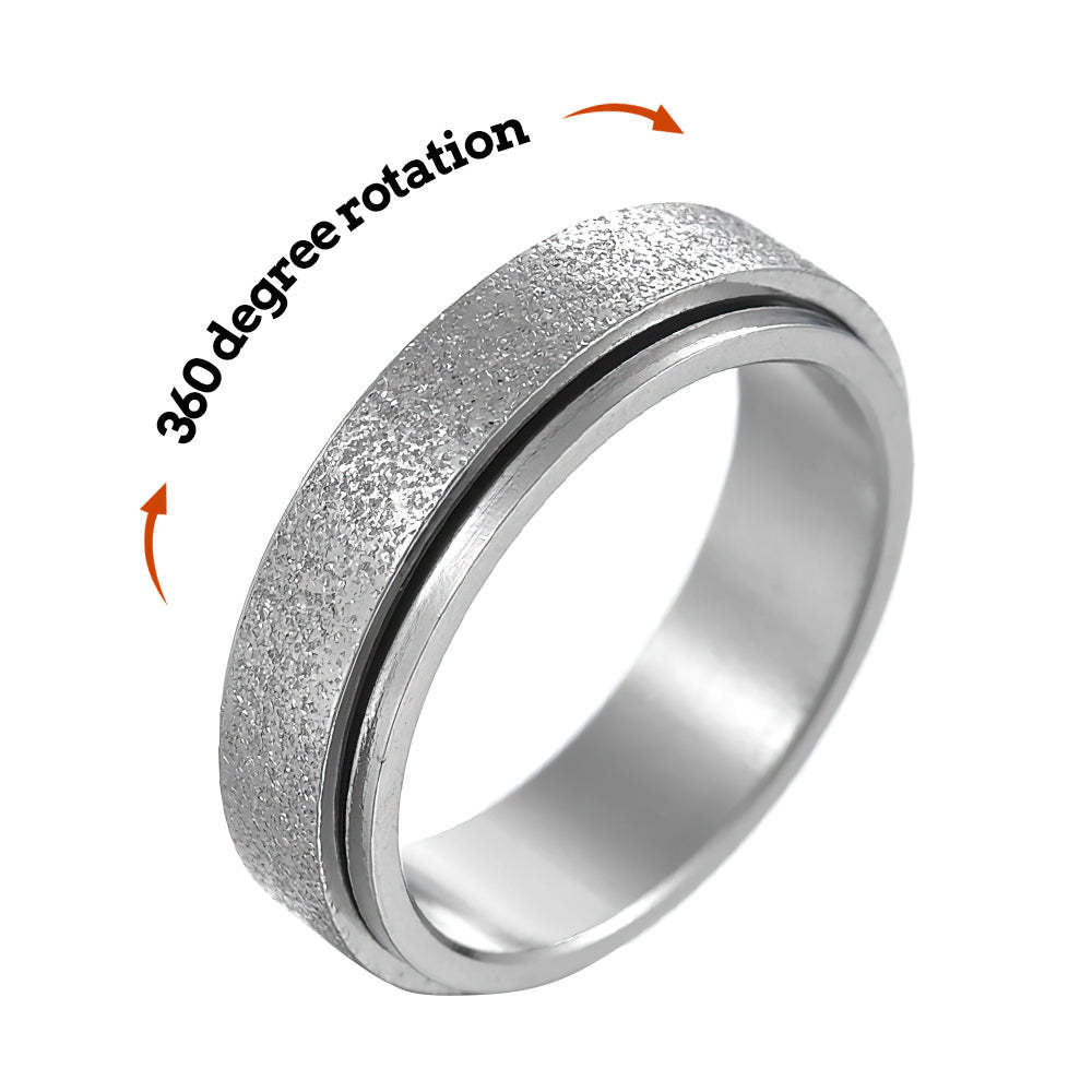 Anxiety Relief Decompression Ring Stainless Steel Glitter Ring Gift for Women - soufeelus