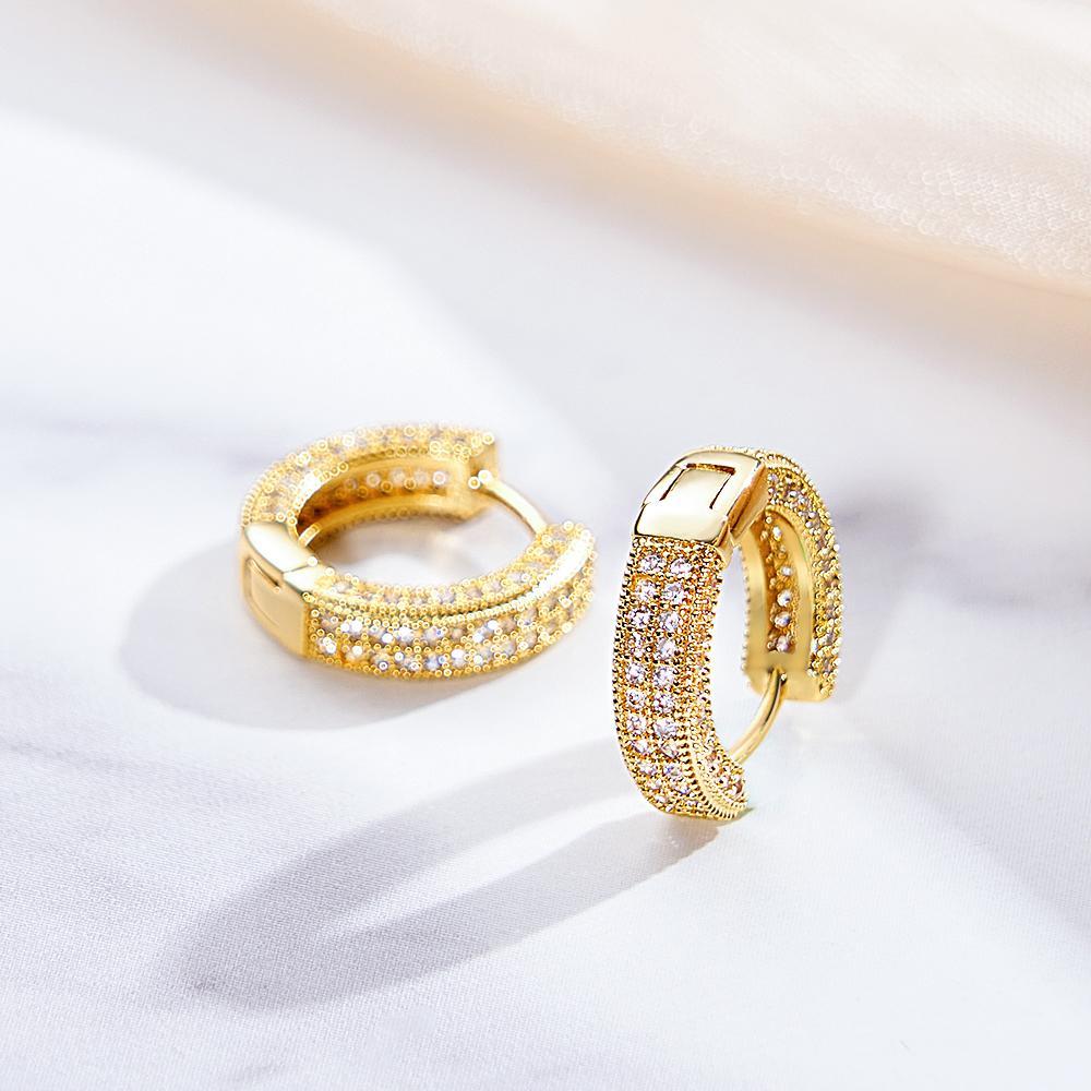 Hip Hop Earrings Pave Hoop Earrings Bling Earrings Personality Men's jewelry - soufeelus