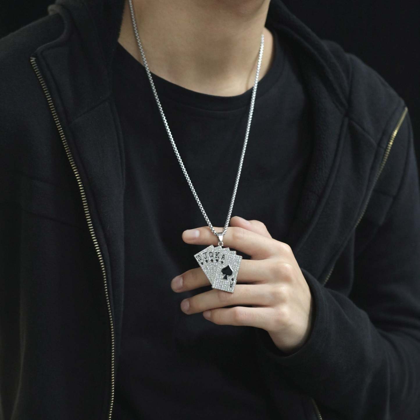 Poker Necklace Fashion Classic Flush Diamond Jewelry - soufeelus