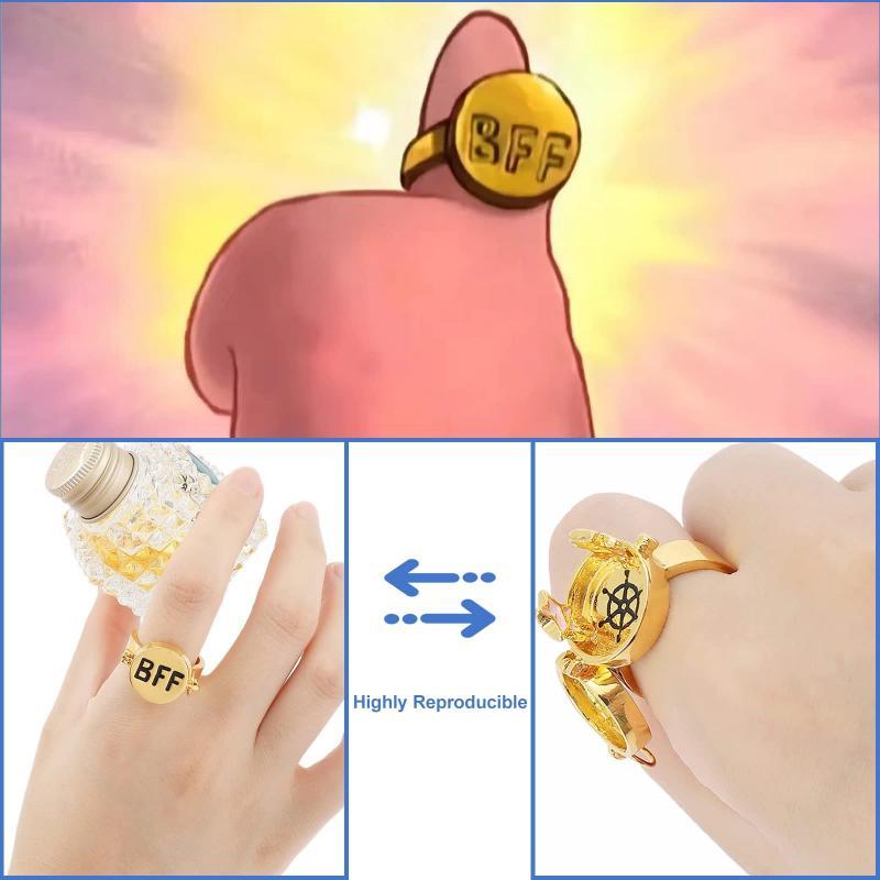 Best Friends Forever Ring Adjustable Spinner Ring Jewelry Gift for Lovers Best Friends - soufeelus