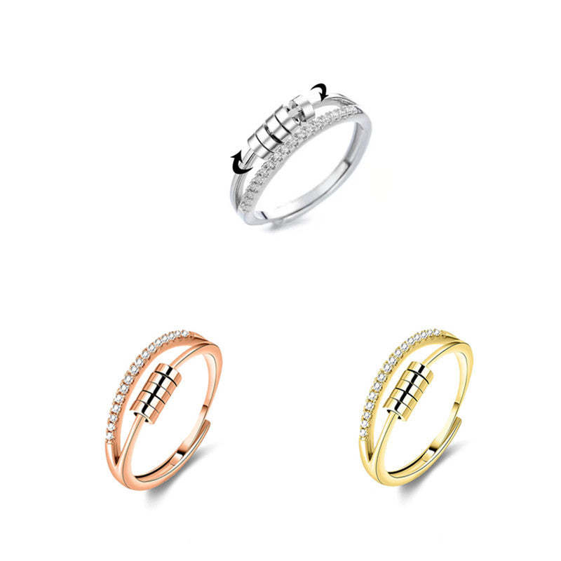 Spinner Ring Adjustable Anxiety Fidget Rings for Relieving Stress Ring Jewelry Gifts - soufeelus