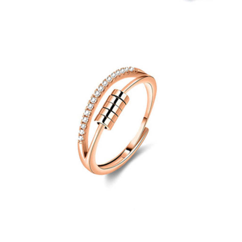 Spinner Ring Adjustable Anxiety Fidget Rings for Relieving Stress Ring Jewelry Gifts - soufeelus