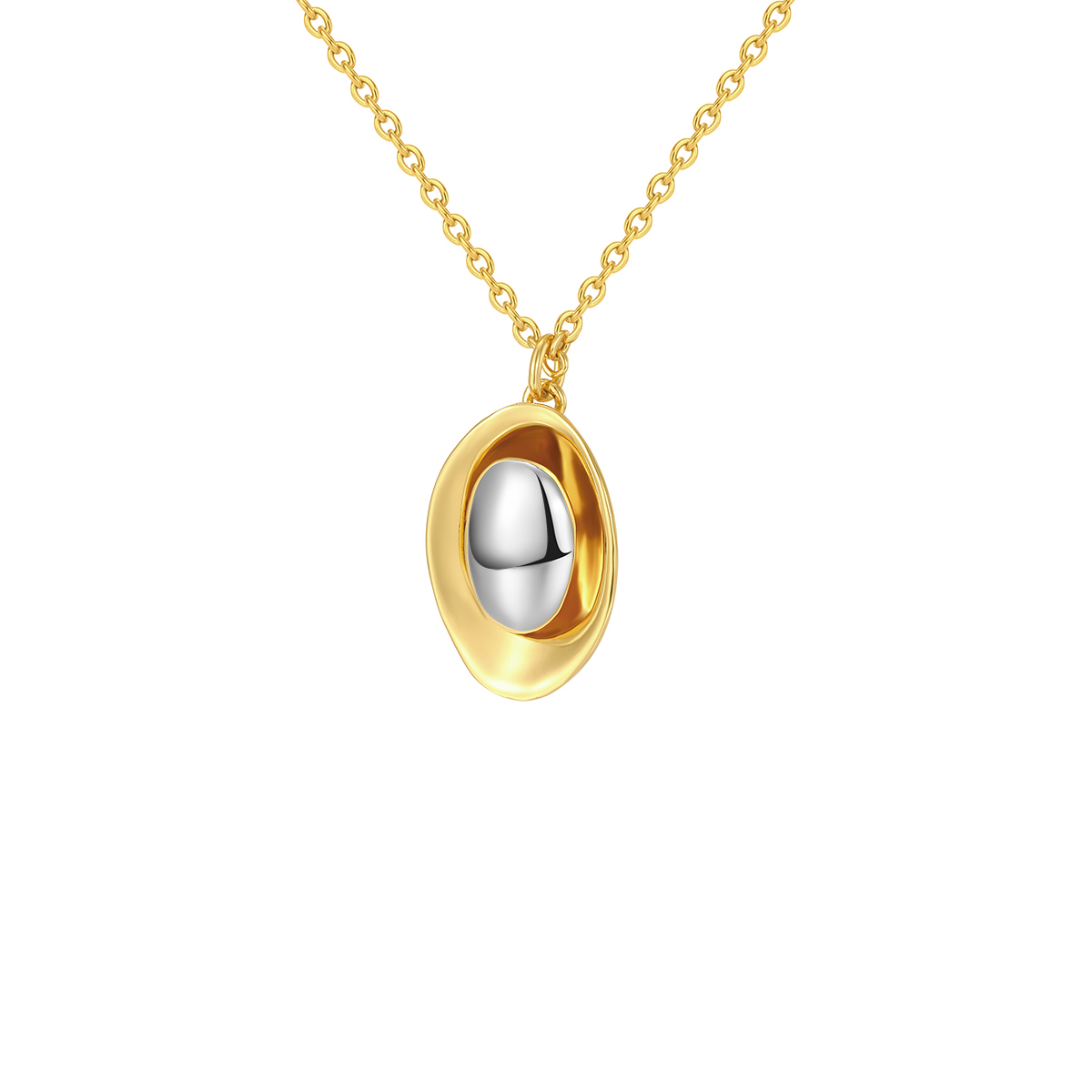 Avocado Shell Two-Tone Necklace