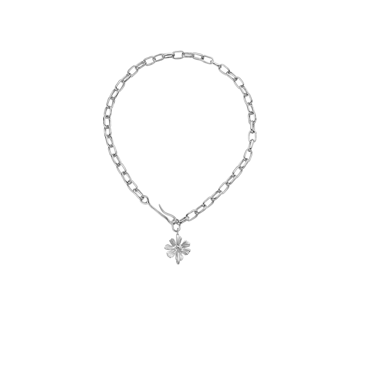 Cosmos Collection Flower Silver Choker
