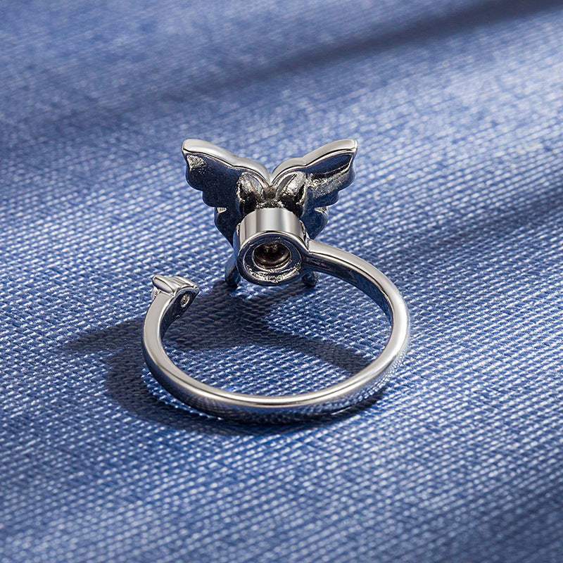 Anxiety Relief Decompression Ring Butterfly Opening Adjustable Ring Gift for Women - soufeelus