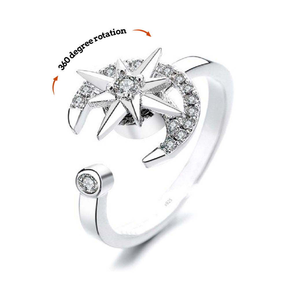 Anxiety Ring Anxiety Relief Decompression Adjustable Ring Jewelry Gift for Her - soufeelus