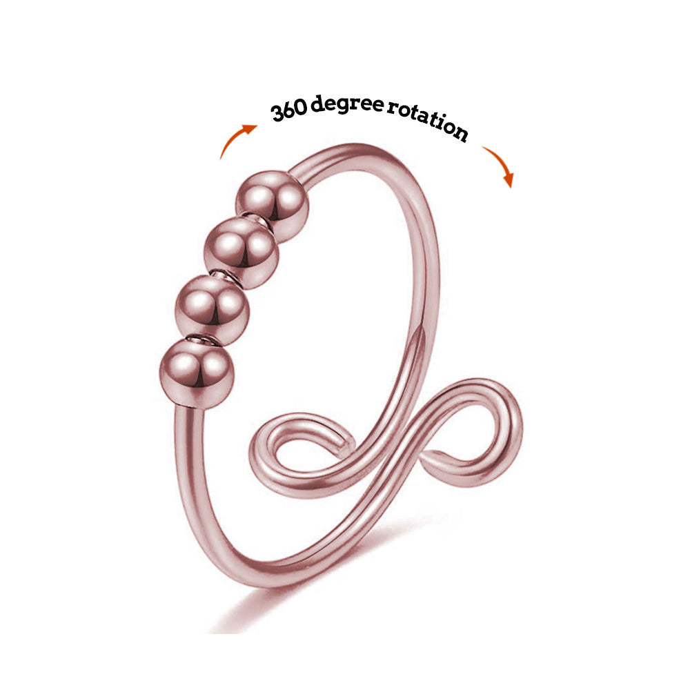 Anxiety Ring Anxiety Relief Decompression Bead Adjustable Ring Jewelry Gift - soufeelus