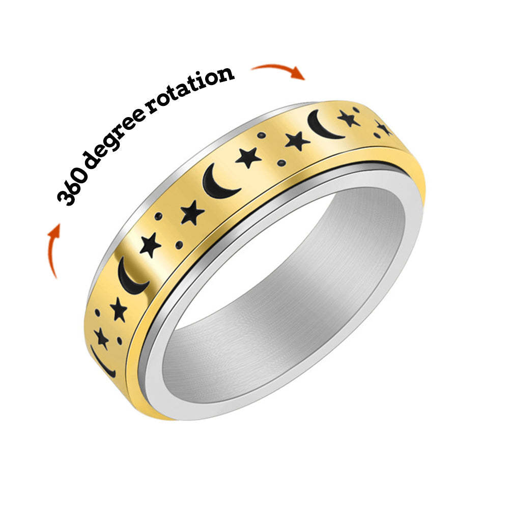 Anxiety Ring Anxiety Relief Decompression Star Moon Ring Creative Gift - soufeelus