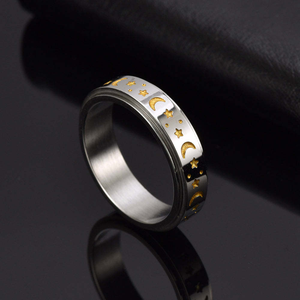 Anxiety Ring Anxiety Relief Decompression Star Moon Ring Creative Gift - soufeelus