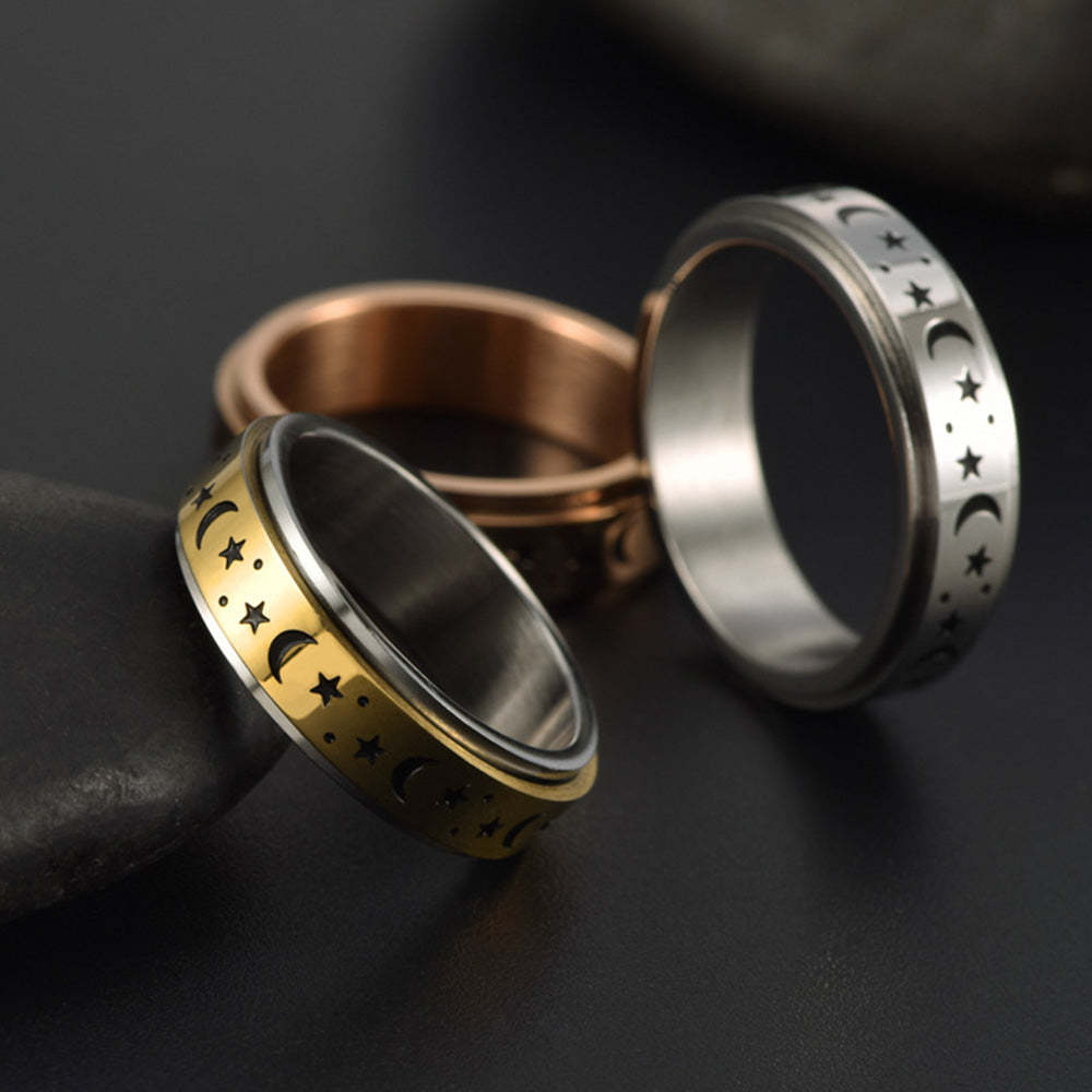 Anxiety Ring Anxiety Relief Decompression Star Moon Ring Creative Gift - soufeelus