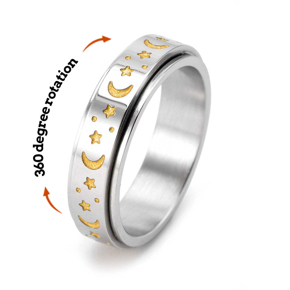 Anxiety Ring Anxiety Relief Decompression Star Moon Ring Creative Gift - soufeelus