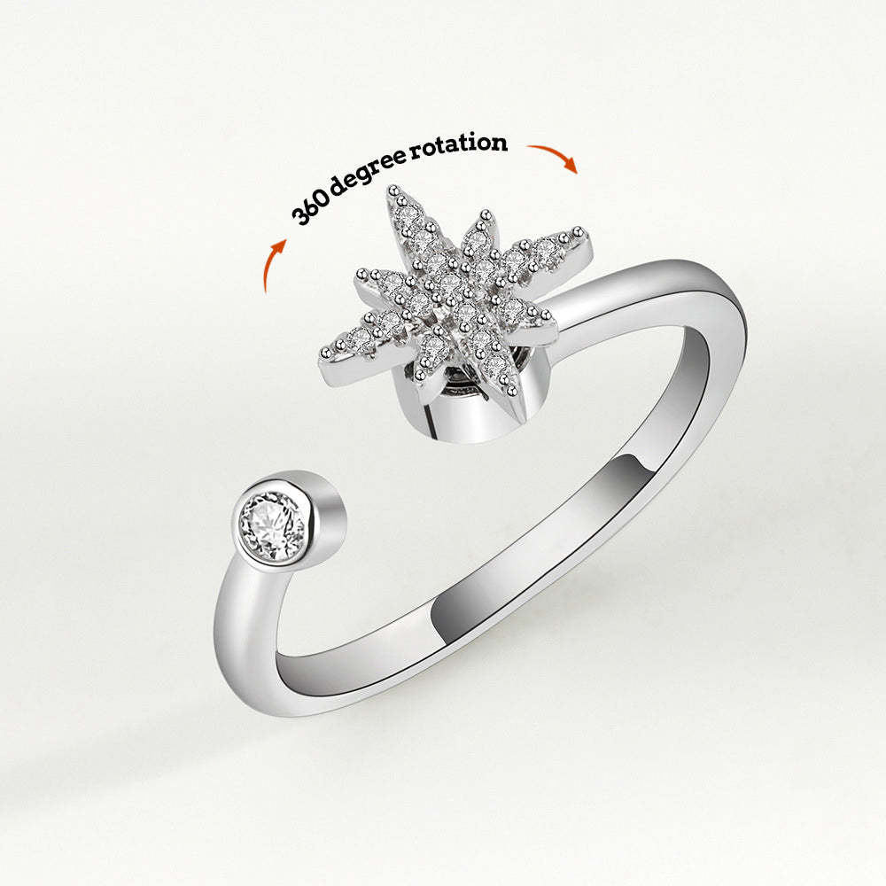 Anxiety Ring Decompression Ring Anti-Anxiety Relief Adjustable Star Ring - soufeelus