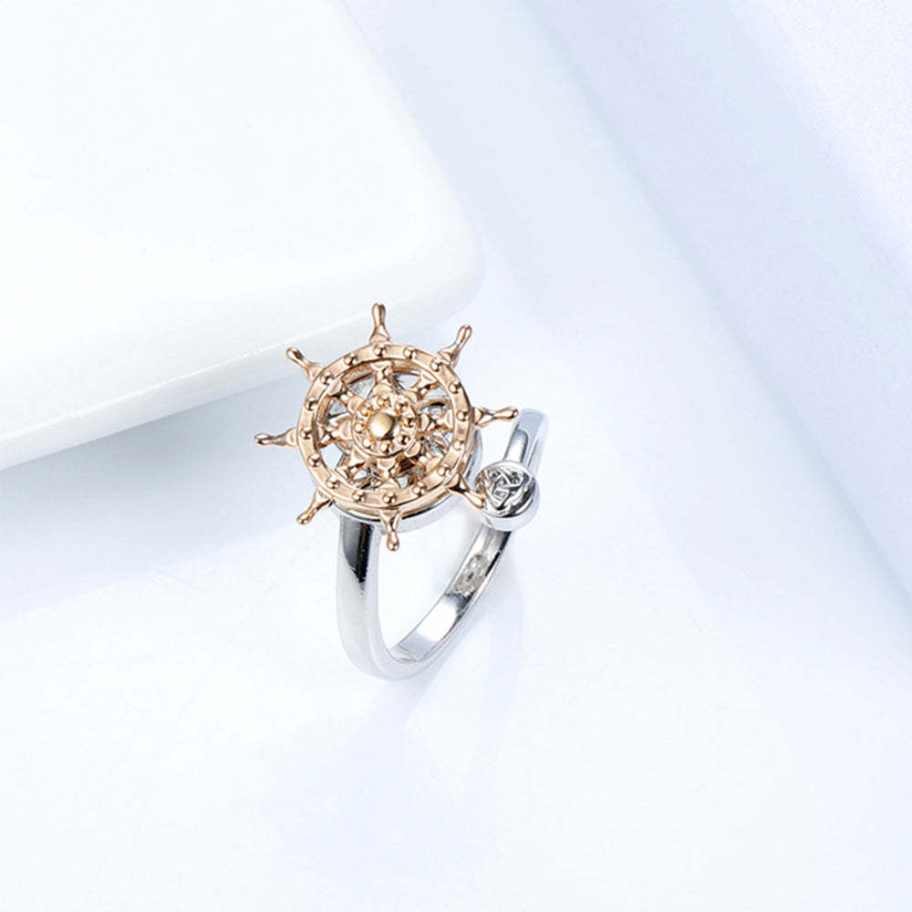Anxiety Ring Decompression Ring Anti-Anxiety Relief Adjustable Rudder Ring Jewelry Gift - soufeelus