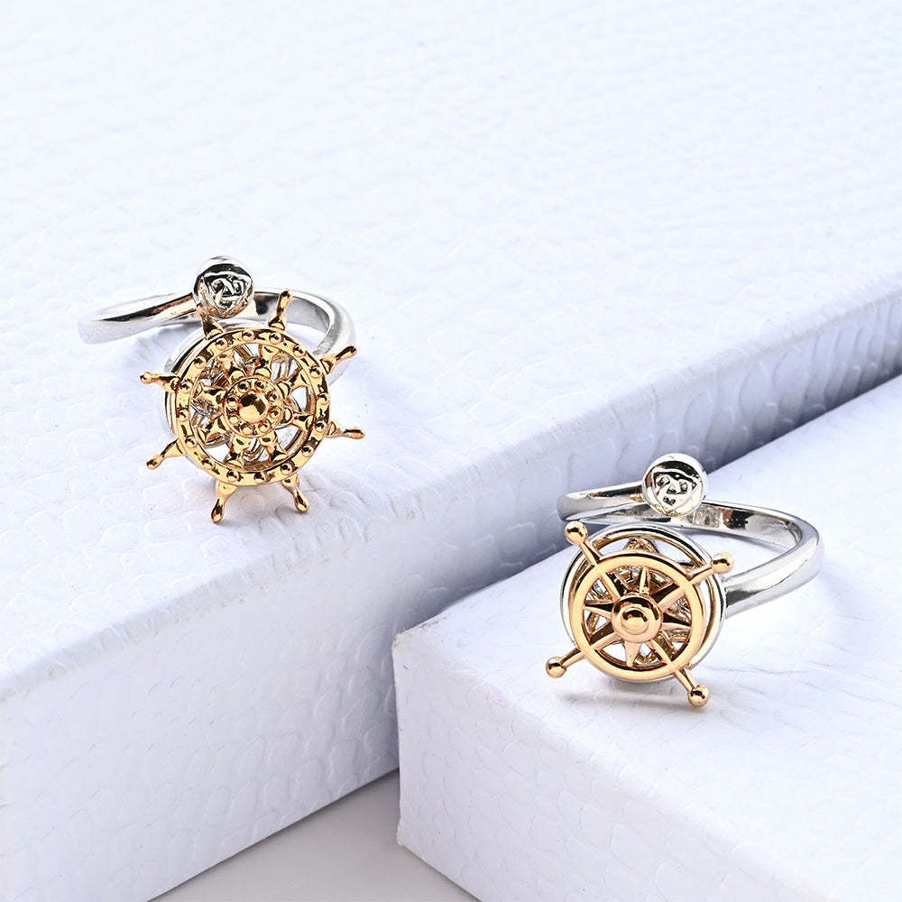 Anxiety Ring Decompression Anti-Anxiety Relief Adjustable Ring Necklace Set Jewelry Gift - soufeelus
